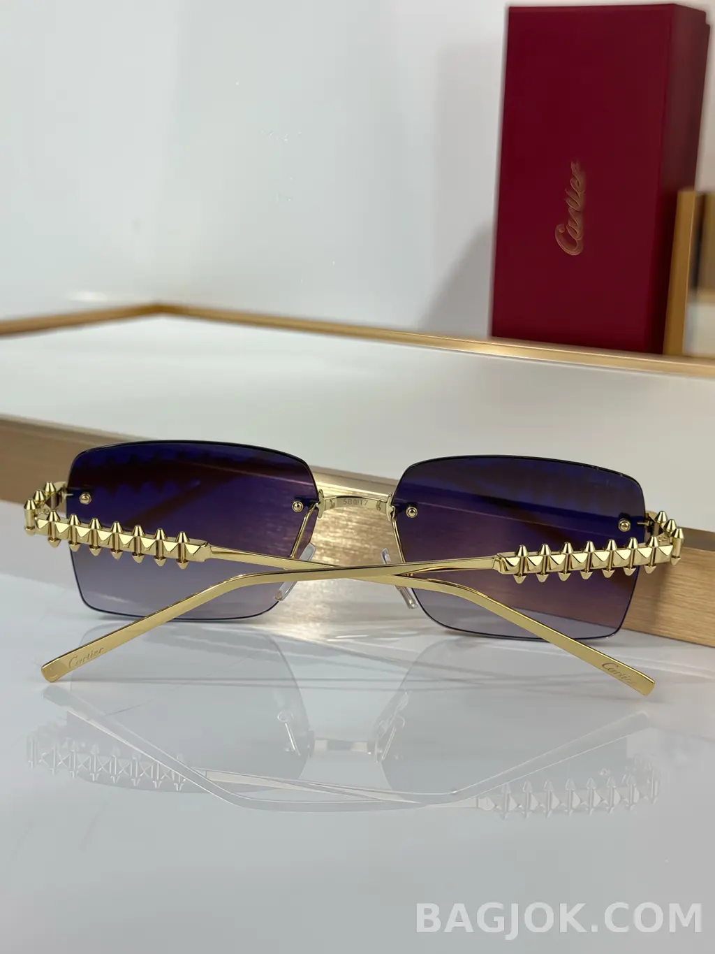 까르띠에 Cartier CT0545S 스파이크 Rimless Sunglasses 상세 이미지