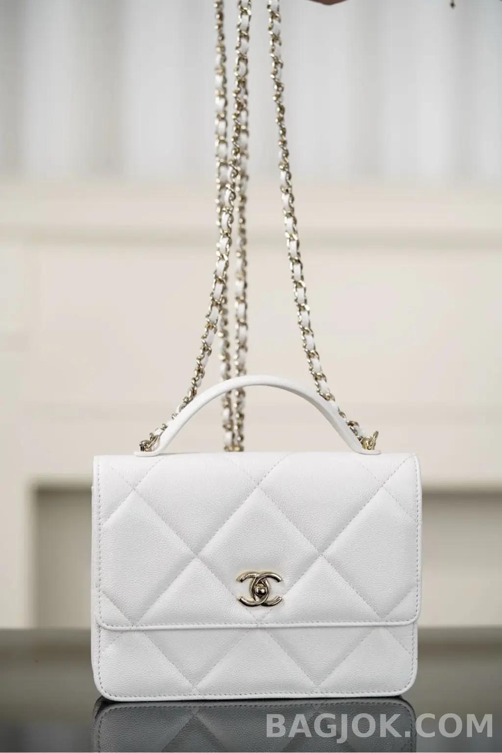 샤넬 CHANEL 체인 지갑 그레인드 카프스킨 상세 이미지