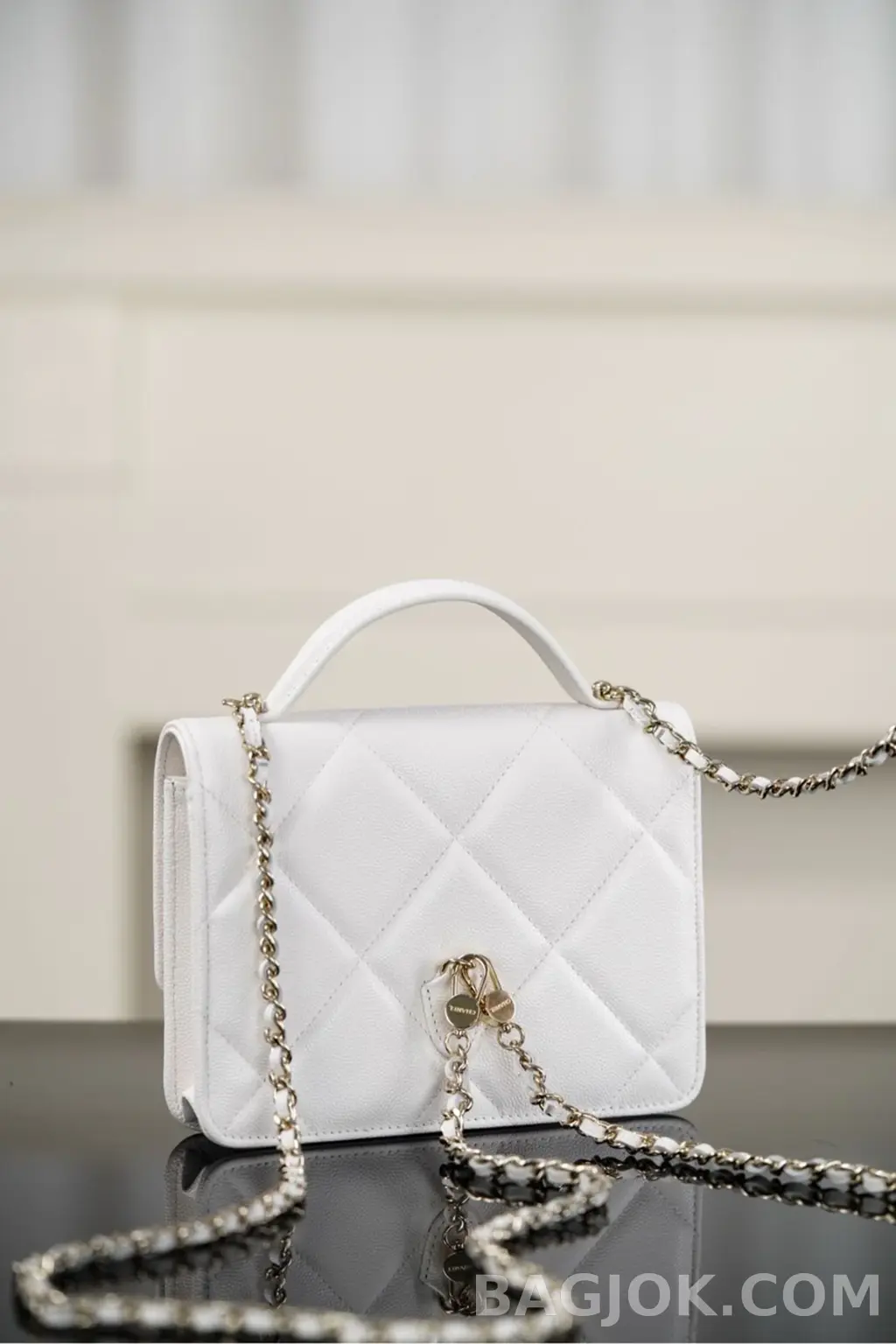 샤넬 CHANEL 체인 지갑 그레인드 카프스킨 상세 이미지