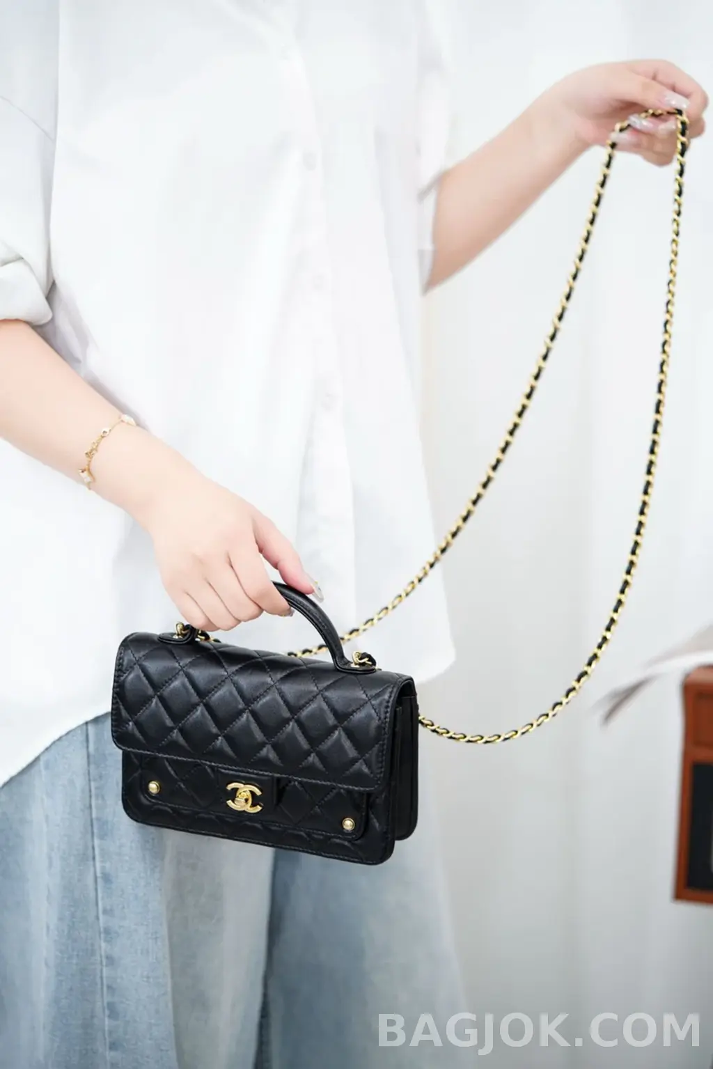 샤넬 CHANEL 클러치 체인 탑핸들 WOC 상세 이미지