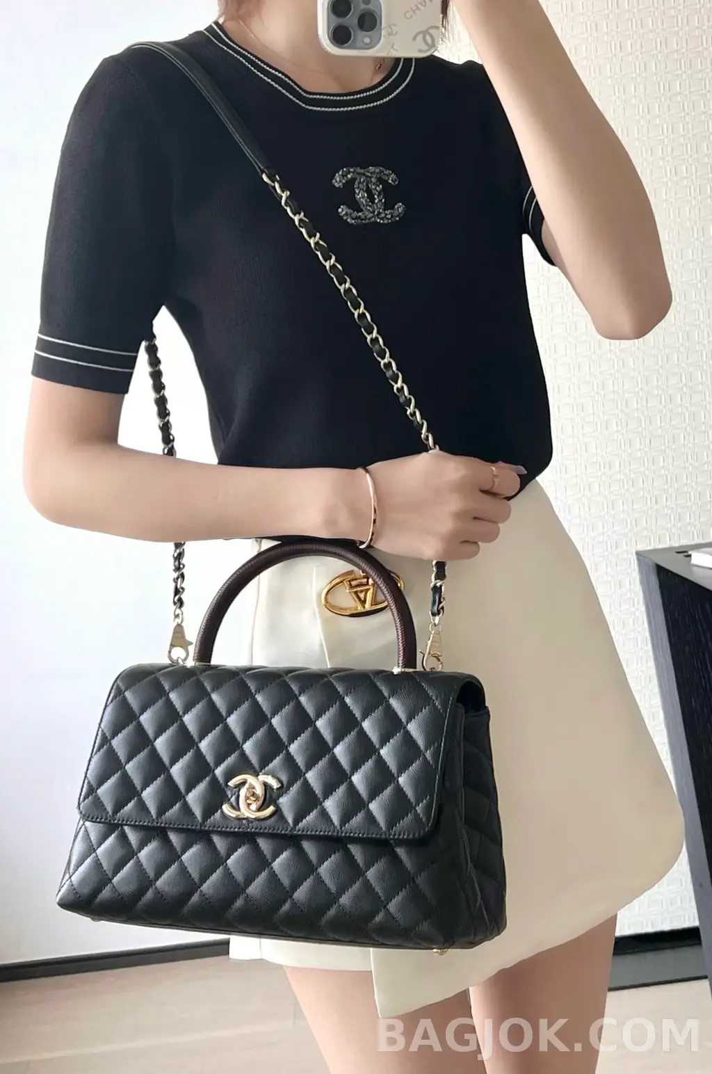 샤넬 Chanel 코코핸들 캐비어 미디움 리자드 상세 이미지