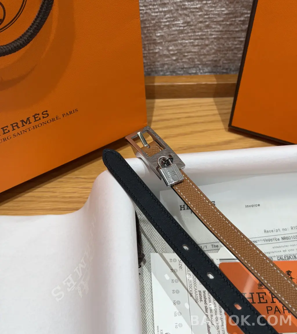 에르메스 에르메스 럭키 15mm 리버서블 벨트 실버버클 상세 이미지