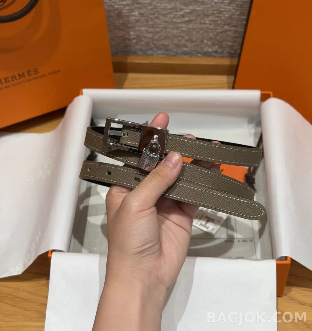 에르메스 에르메스 럭키 15mm 리버서블 벨트 실버버클 상세 이미지