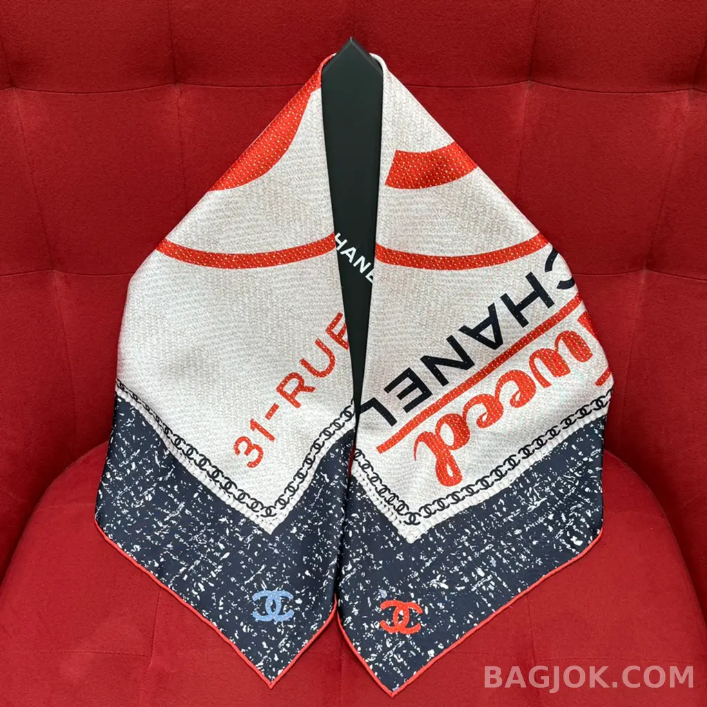 샤넬 샤넬 Tweed Coco Bandana 실크 스카프 상세 이미지