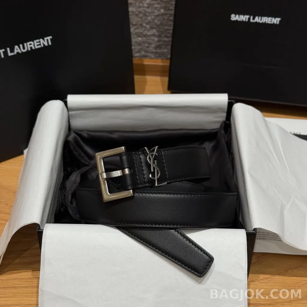 생로랑 생로랑 YSL 모노그램 레더 벨트 상세 이미지