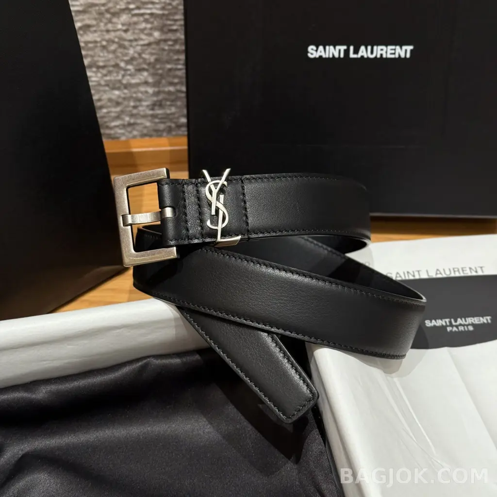 생로랑 생로랑 YSL 모노그램 레더 벨트 상세 이미지
