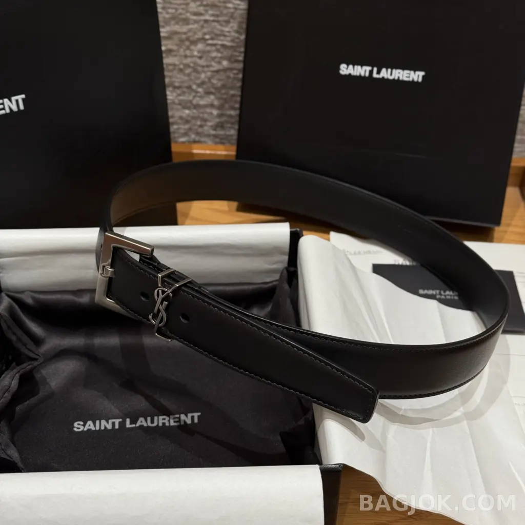 생로랑 생로랑 YSL 모노그램 레더 벨트 상세 이미지