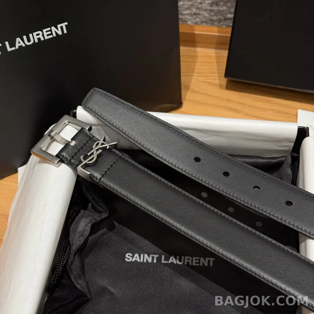 생로랑 생로랑 YSL 모노그램 레더 벨트 상세 이미지