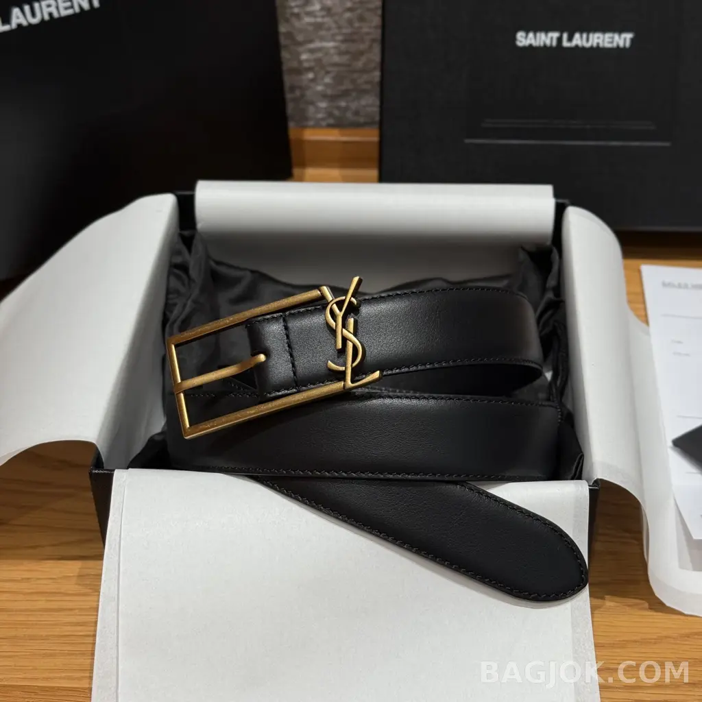 생로랑  생로랑 YSL 모노그램 버클 가죽 벨트 상세 이미지