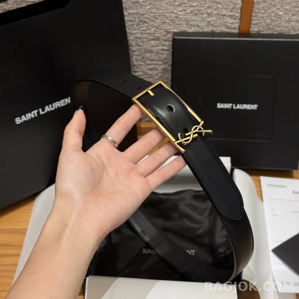 생로랑  생로랑 YSL 모노그램 버클 가죽 벨트 상세 이미지