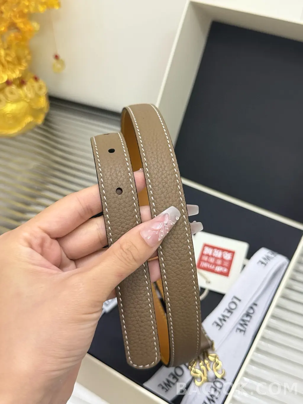 로에베 로에베 아나그램 가죽 벨트 2cm 상세 이미지