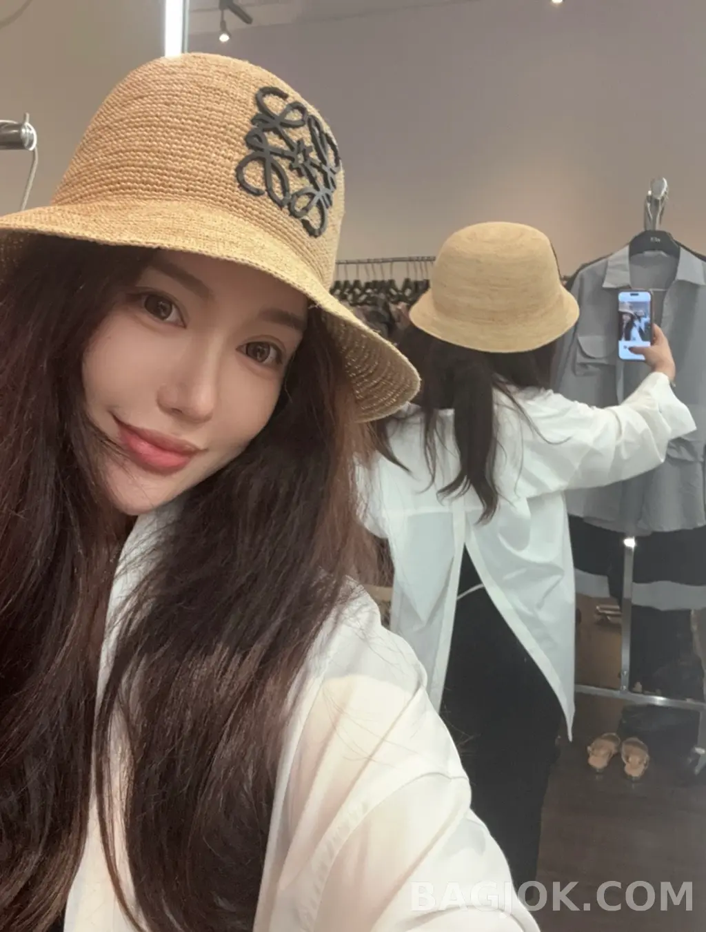 로에베 로에베 아나그램 라피아 버킷 햇 상세 이미지