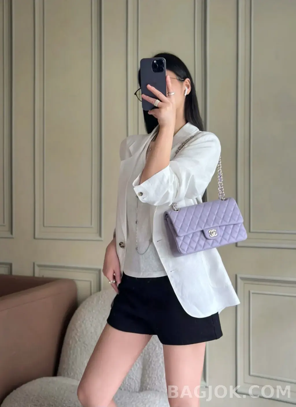 샤넬 Chanel 클래식 플랩백 미디움 캐비어 ver.2 상세 이미지