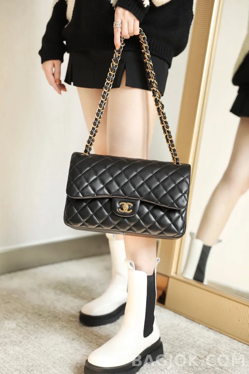 샤넬 Chanel 클래식 플랩백 램스킨 라지 ver.1 상세 이미지
