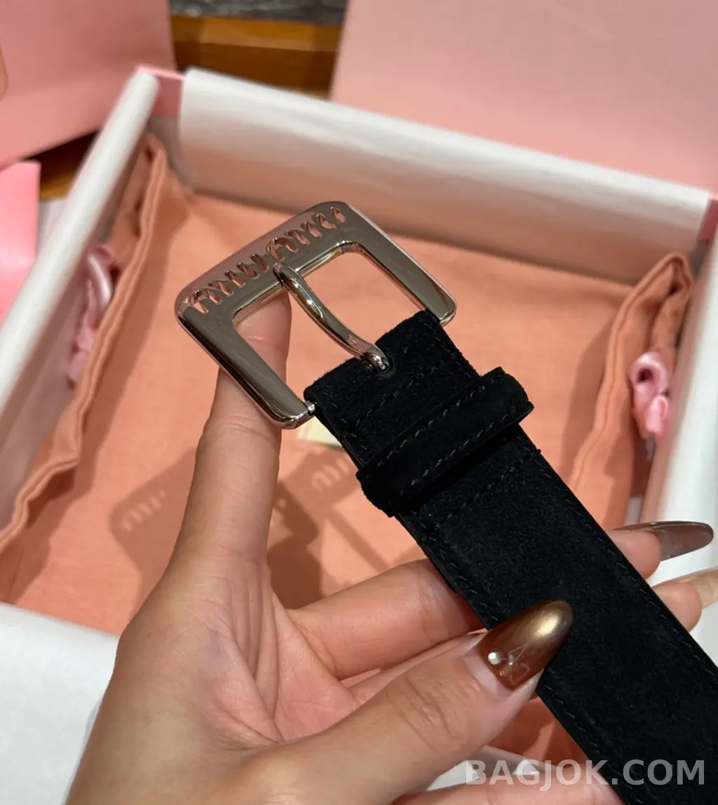 미우미우 미우미우 스웨이드 소가죽 벨트 3cm 상세 이미지