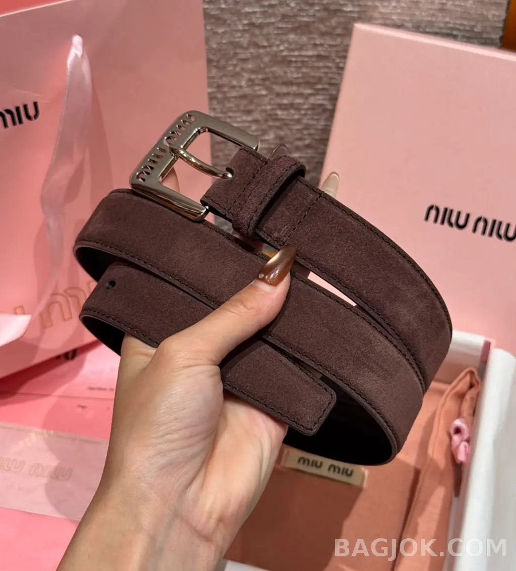 null 미우미우 스웨이드 소가죽 벨트 3cm 상세 이미지