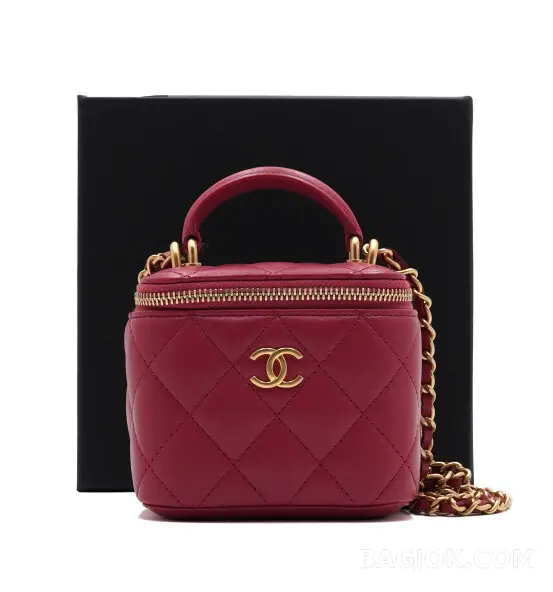 샤넬 Chanel 탑핸들 미니 베니티 크로스백 (램스킨) 상세 이미지