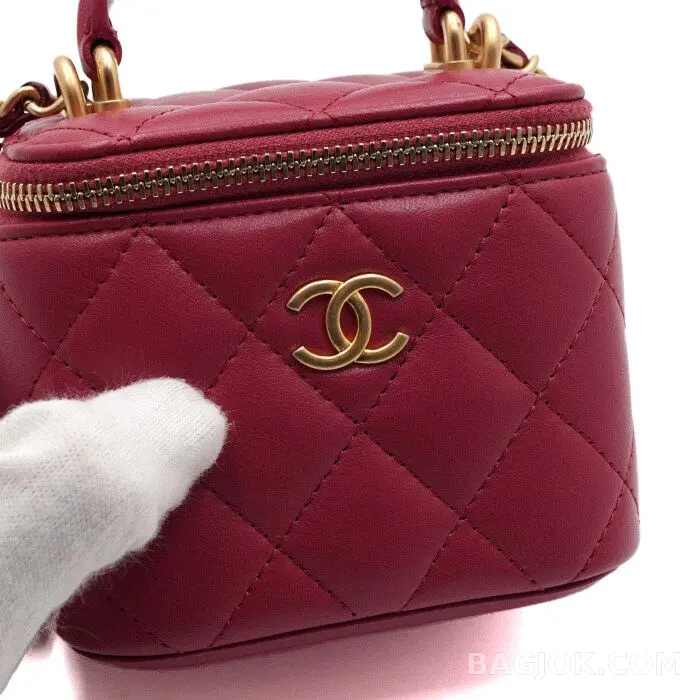 샤넬 Chanel 탑핸들 미니 베니티 크로스백 (램스킨) 상세 이미지