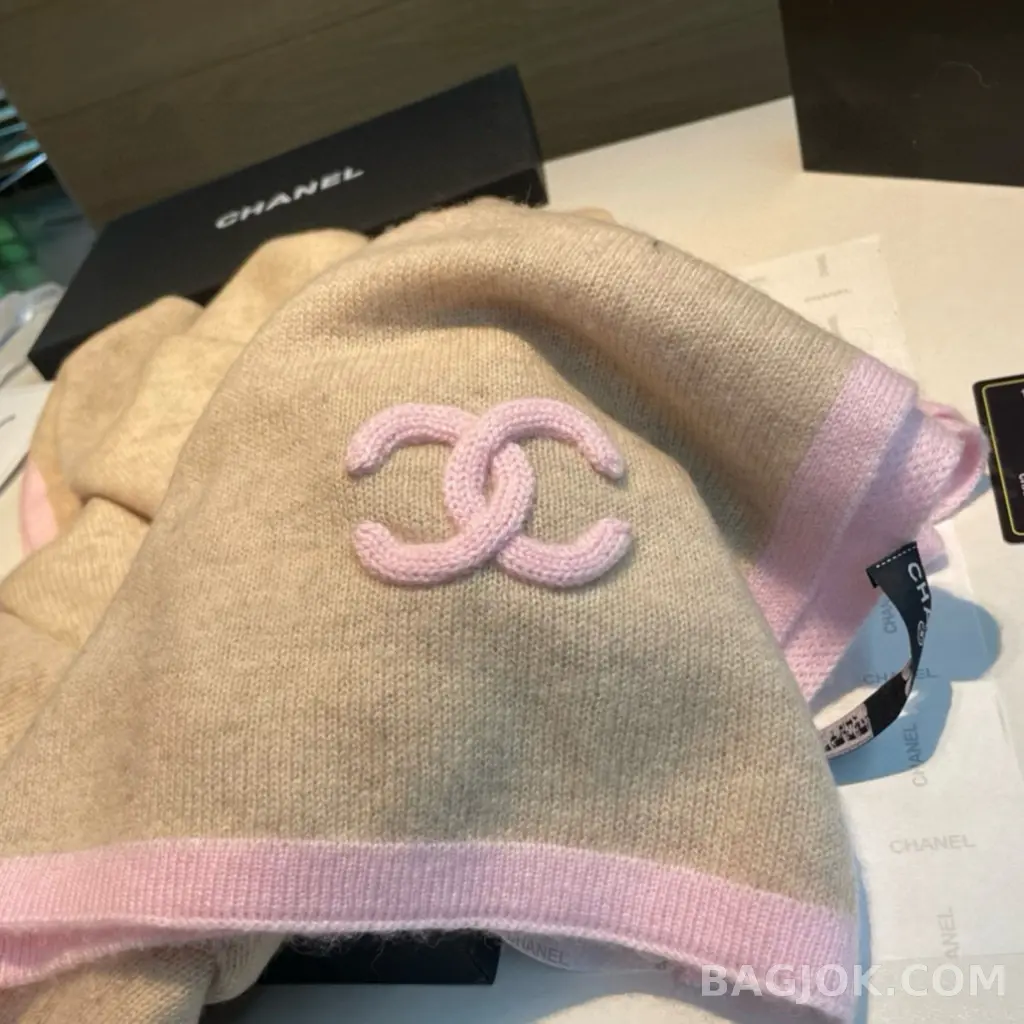 샤넬 샤넬 캐시미어 로고 니트 머플러 상세 이미지