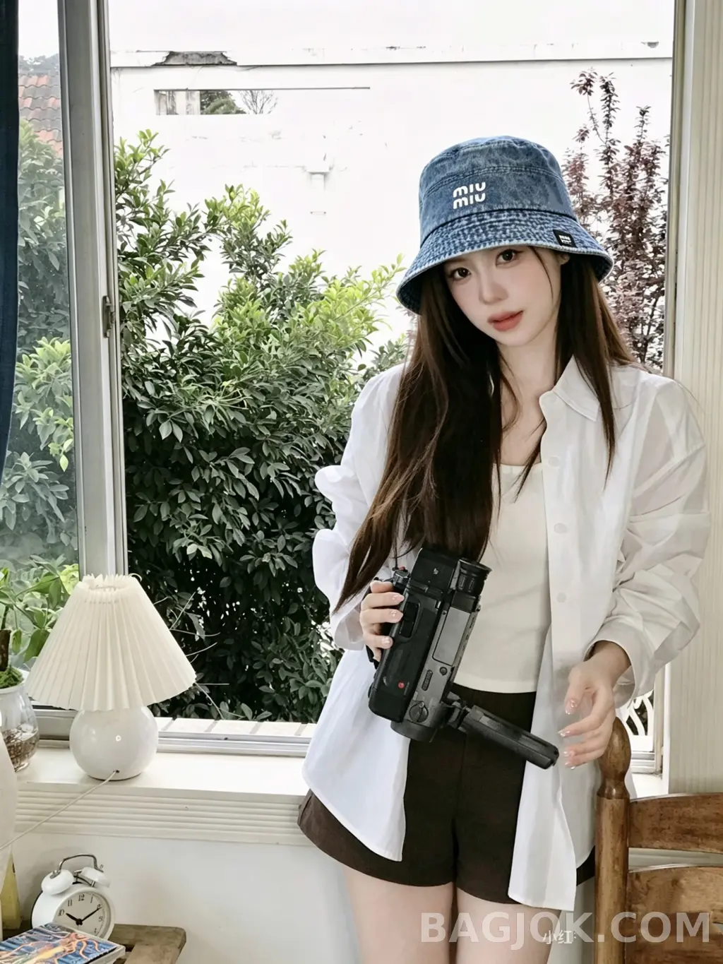 미우미우 미우미우 데님 버킷햇 상세 이미지