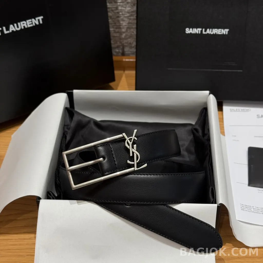 생로랑  생로랑 YSL 모노그램 버클 가죽 벨트 상세 이미지