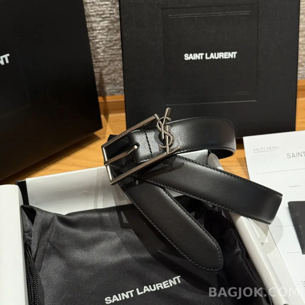 생로랑  생로랑 YSL 모노그램 버클 가죽 벨트 상세 이미지