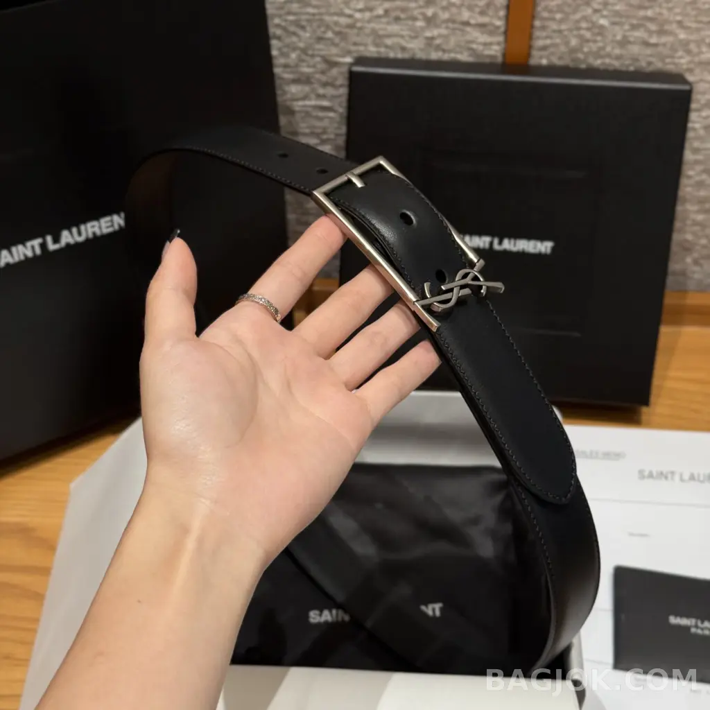 생로랑  생로랑 YSL 모노그램 버클 가죽 벨트 상세 이미지