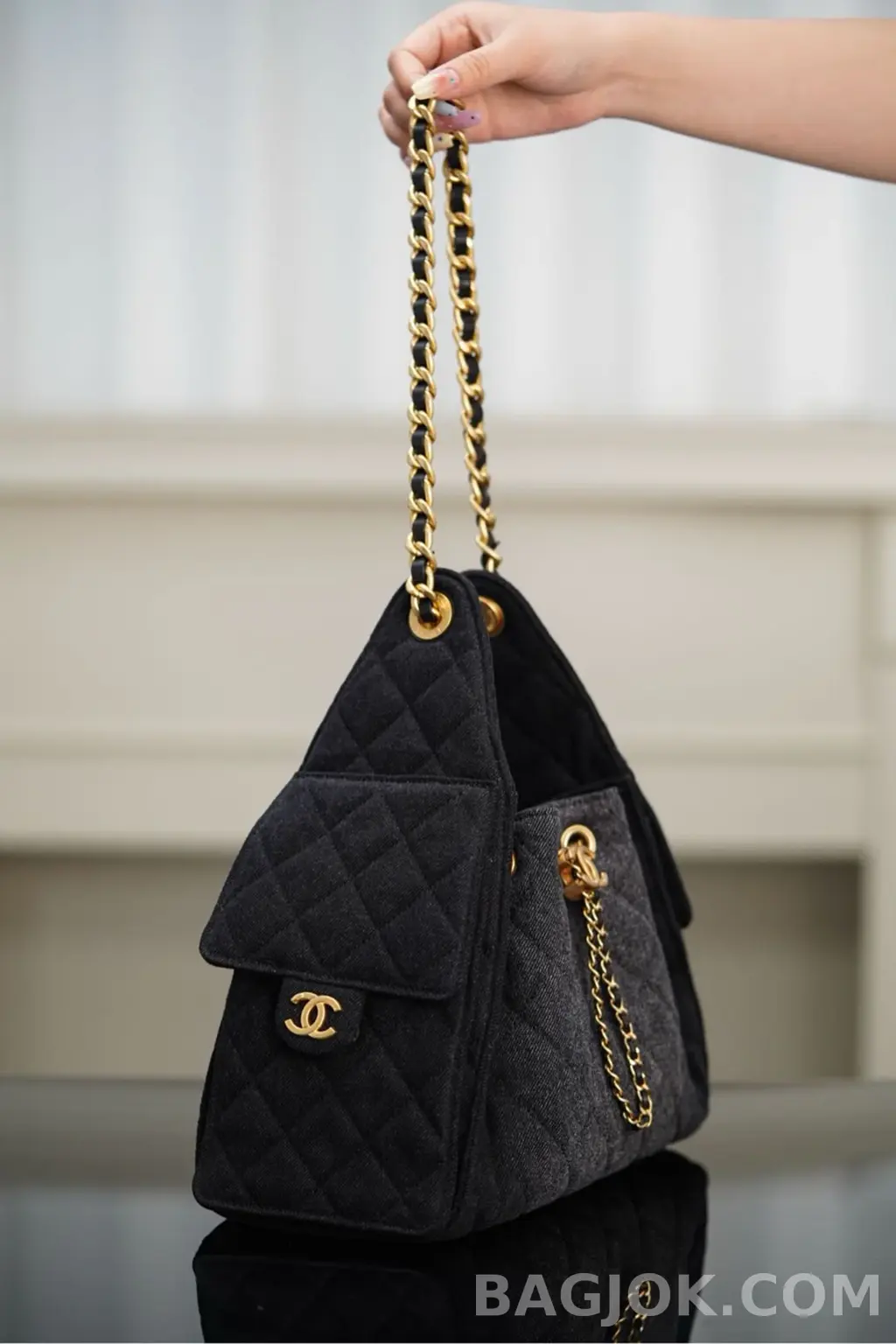 샤넬 Chanel 25백 스몰 캐비어 워시드데님 상세 이미지