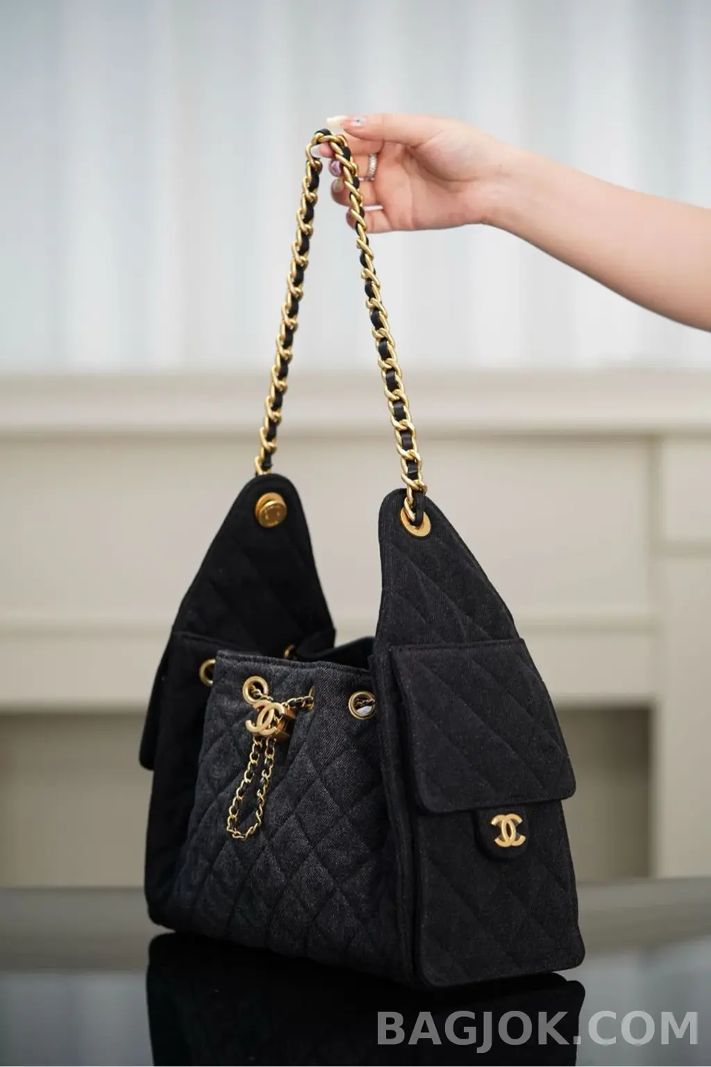 샤넬 Chanel 25백 스몰 캐비어 워시드데님 상세 이미지