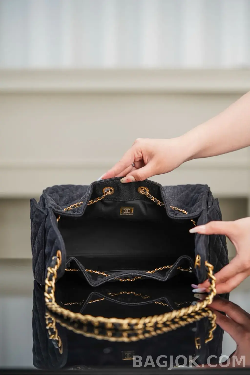 샤넬 Chanel 25백 스몰 캐비어 워시드데님 상세 이미지