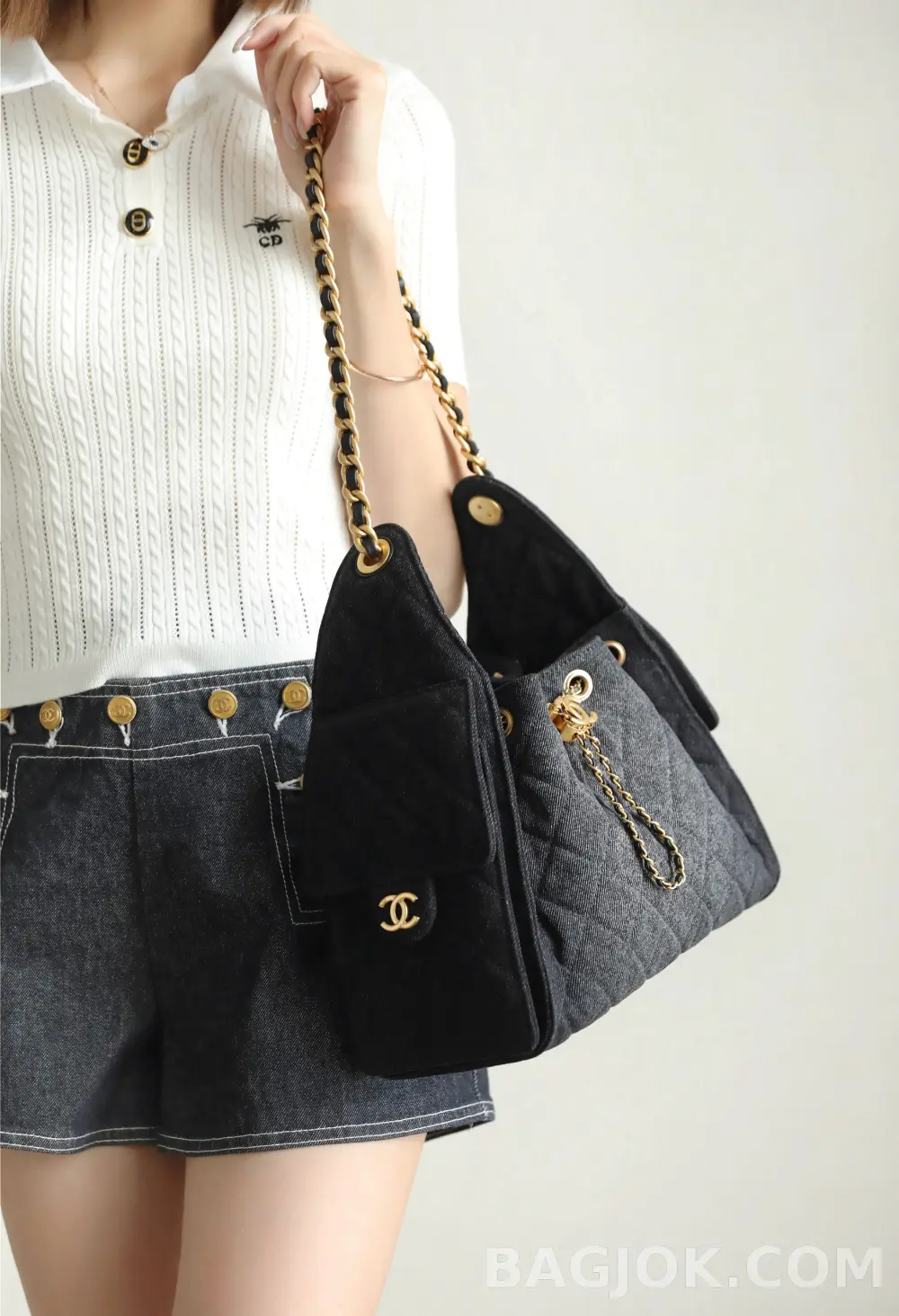 샤넬 Chanel 25백 스몰 캐비어 워시드데님 상세 이미지