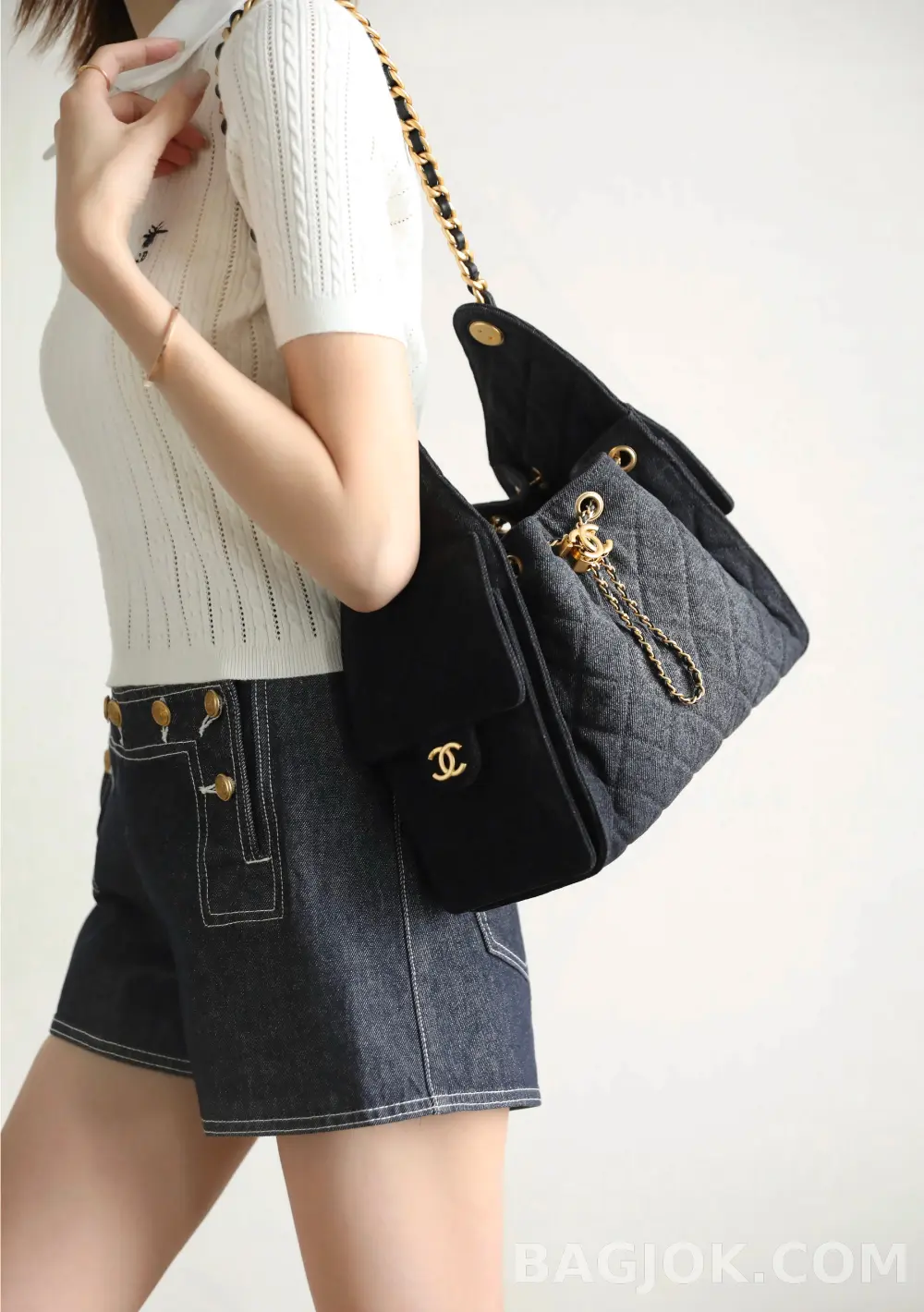 샤넬 Chanel 25백 스몰 캐비어 워시드데님 상세 이미지