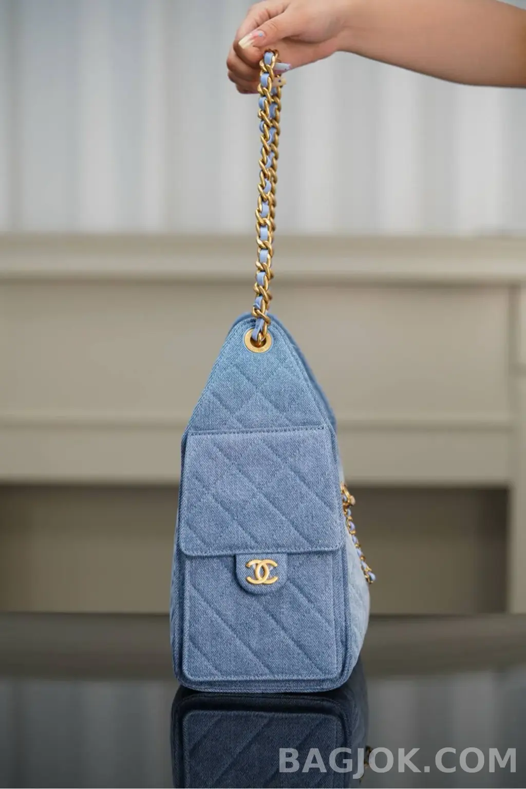 샤넬 Chanel 25백 스몰 캐비어 워시드데님 상세 이미지