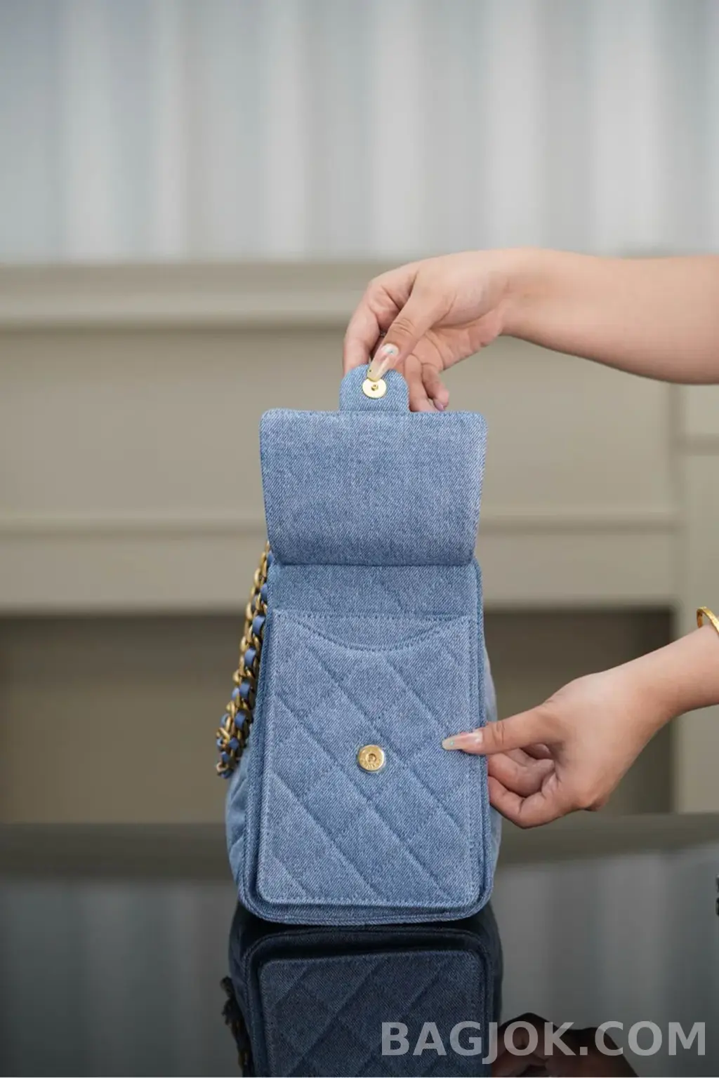 샤넬 Chanel 25백 스몰 캐비어 워시드데님 상세 이미지