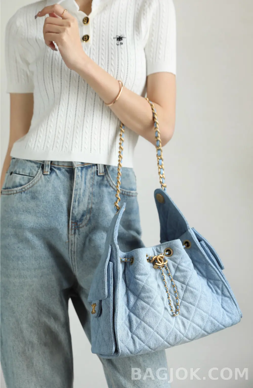 샤넬 Chanel 25백 스몰 캐비어 워시드데님 상세 이미지