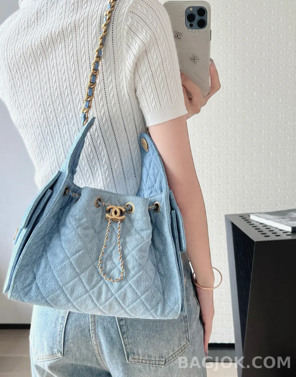 샤넬 Chanel 25백 스몰 캐비어 워시드데님 상세 이미지