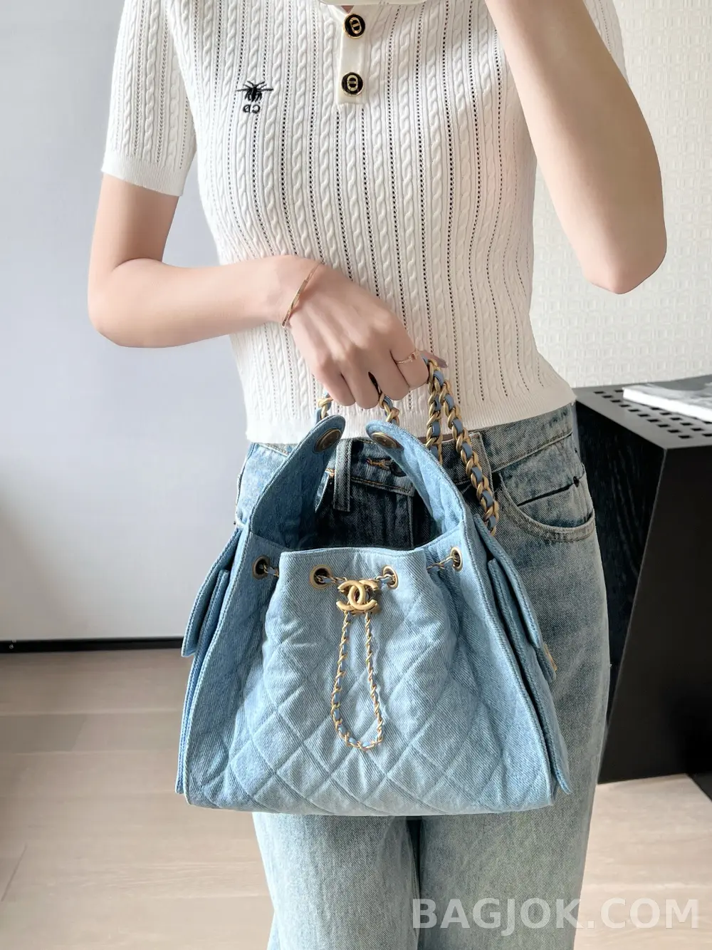 샤넬 Chanel 25백 스몰 캐비어 워시드데님 상세 이미지