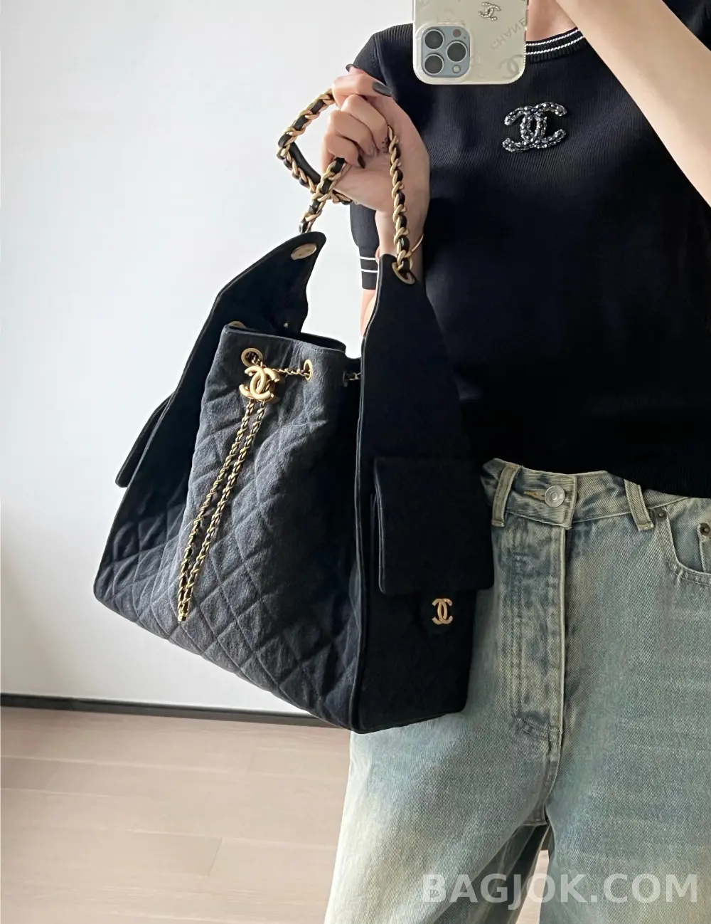 샤넬 Chanel 25백 미디움 워시드데님 상세 이미지