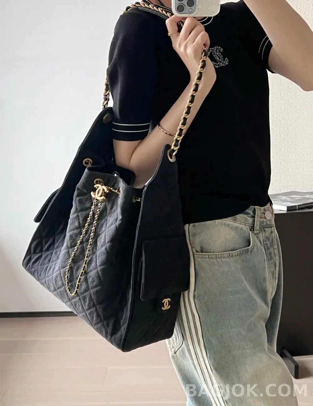 샤넬 Chanel 25백 미디움 워시드데님 상세 이미지