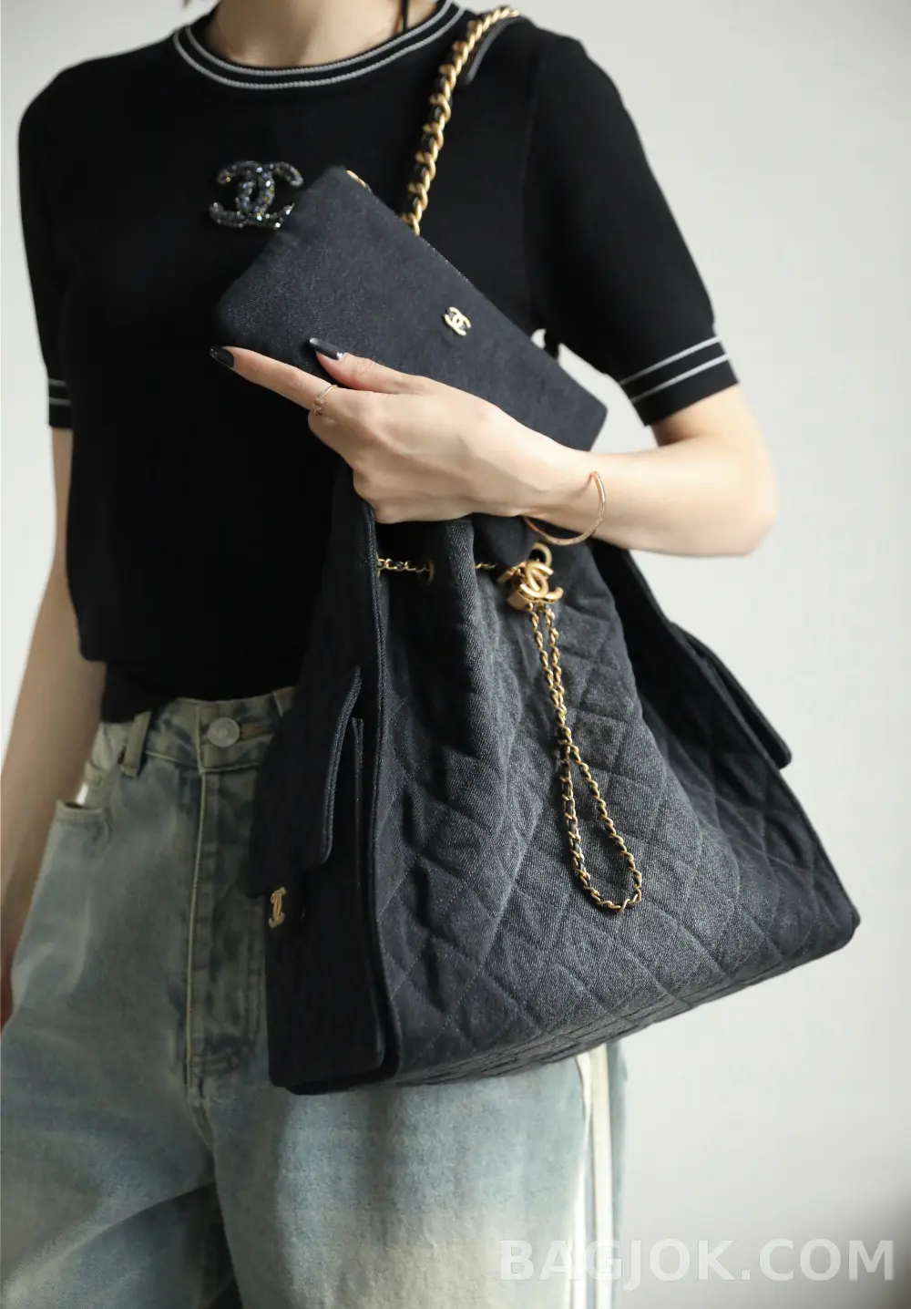 샤넬 Chanel 25백 미디움 워시드데님 상세 이미지