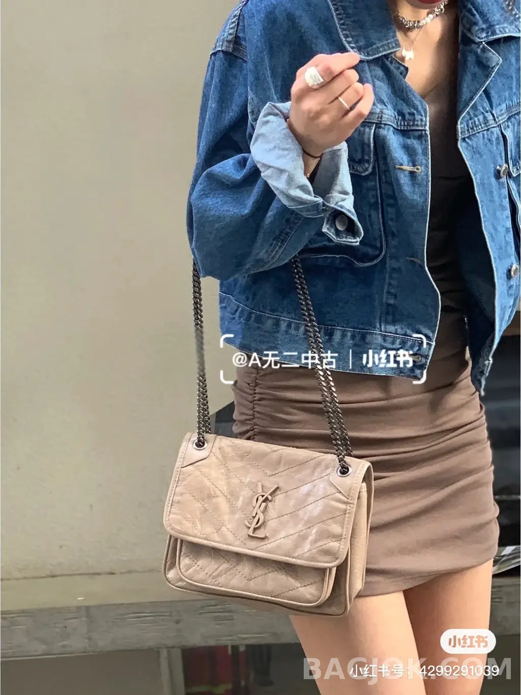 생로랑 Saint Laurent 니키백 베이비 빈티지 레더 상세 이미지