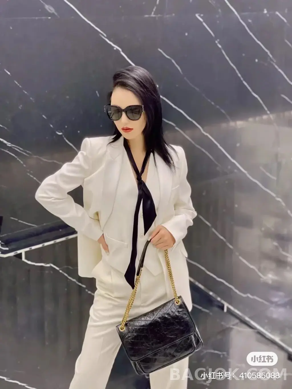 생로랑 Saint Laurent 니키백 미디움 빈티지 레더 상세 이미지
