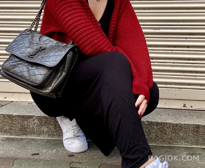 생로랑 Saint Laurent 니키백 미디움 빈티지 레더 상세 이미지