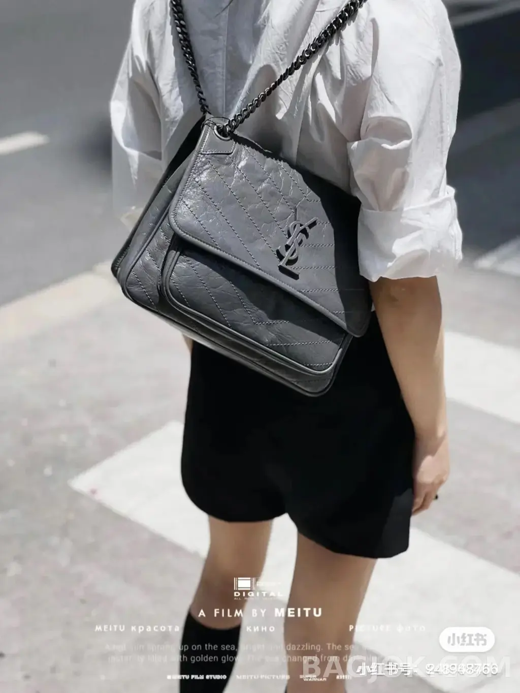 생로랑 Saint Laurent 니키백 미디움 빈티지 레더 상세 이미지