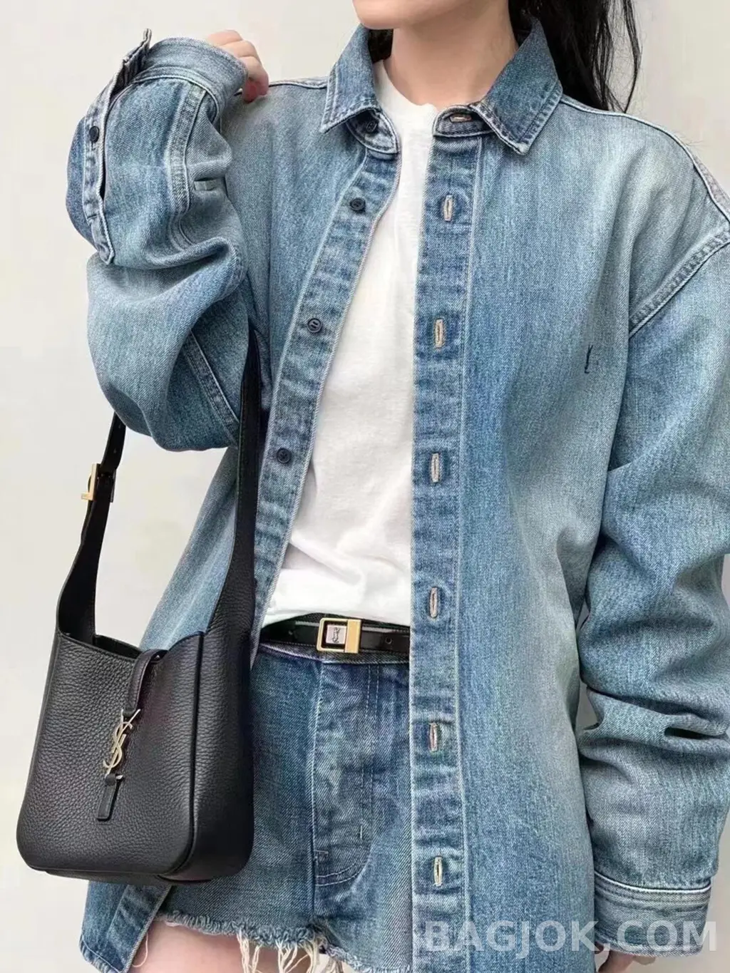 생로랑 Saint Laurent LE 5À7 서플 베이비 그레인 레더 상세 이미지