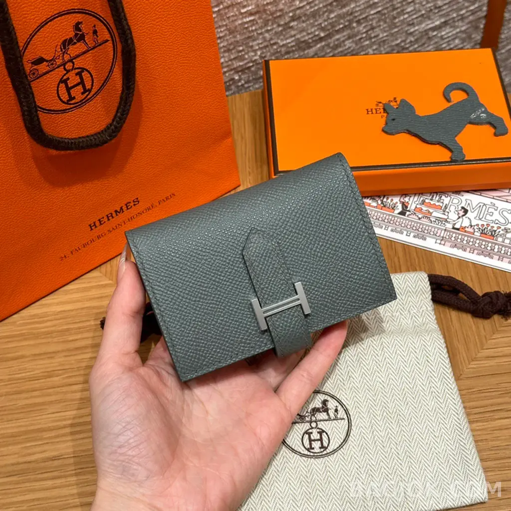 에르메스 Hermes 베안 카드 지갑 앱송 은장 상세 이미지