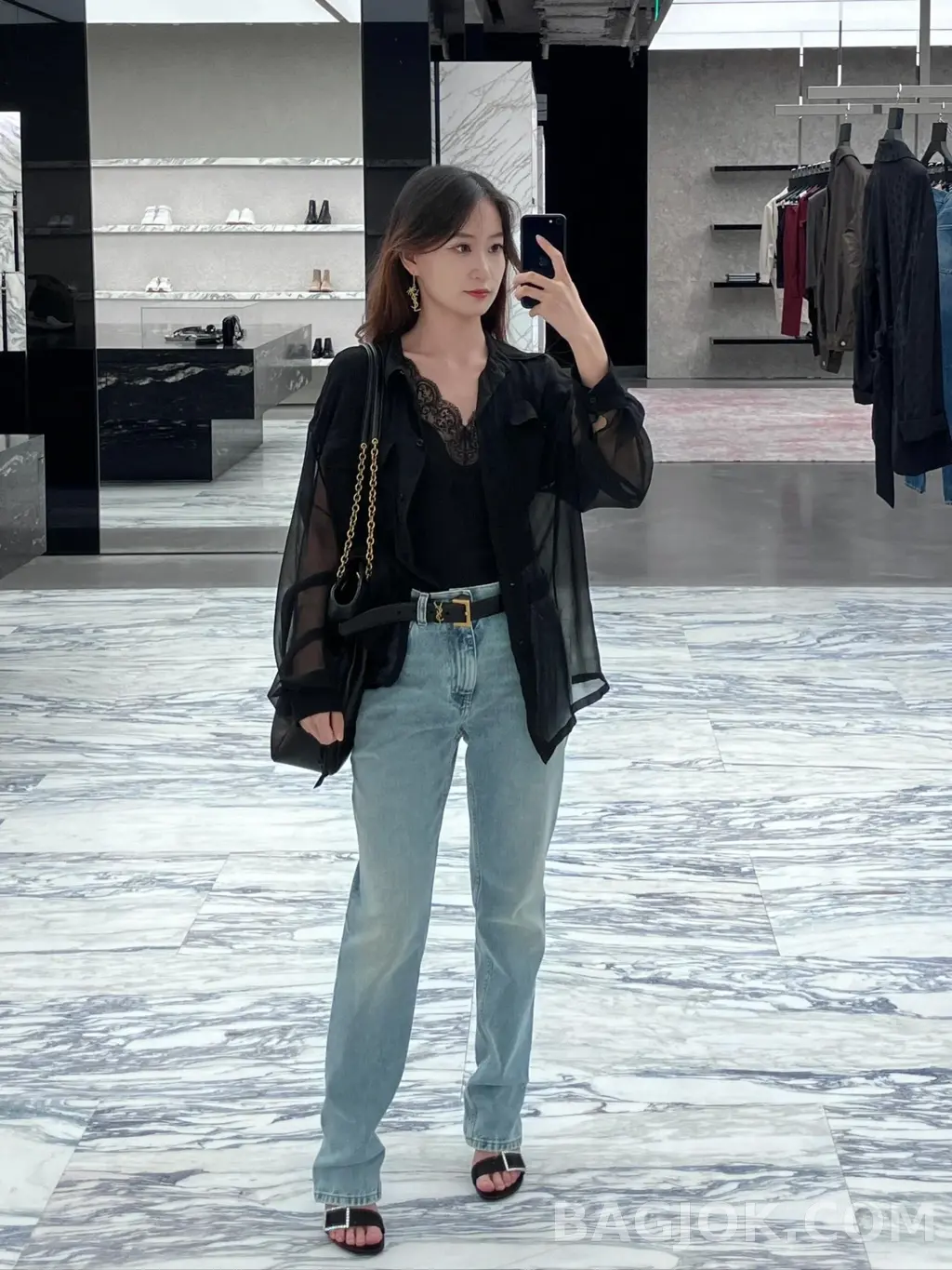 생로랑 Saint Laurent 제이미 4.3 포숑 램스킨 라지 상세 이미지