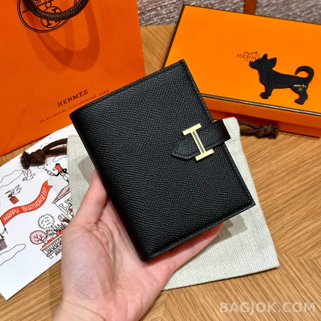 에르메스 Hermes 베안 컴팩트 지갑 앱송 금장 상세 이미지