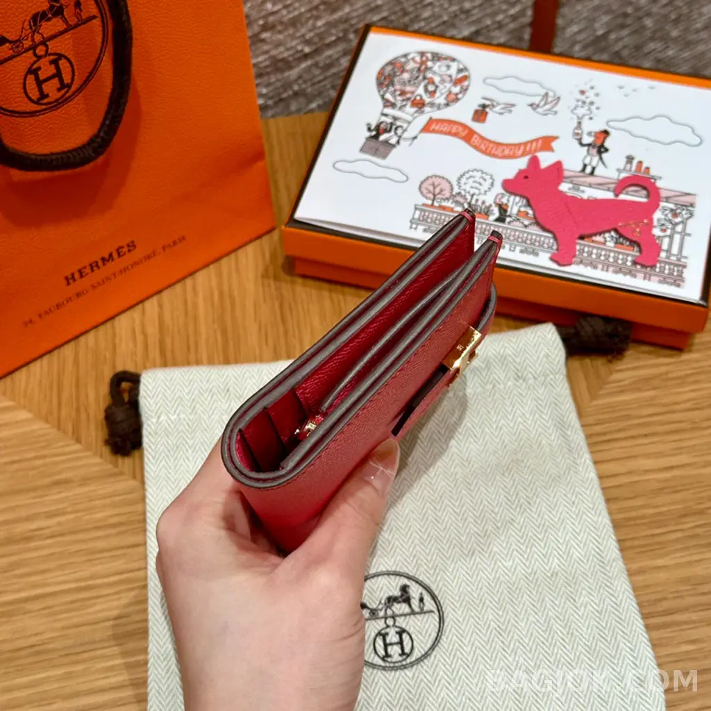 에르메스 Hermes 베안 컴팩트 지갑 앱송 금장 상세 이미지