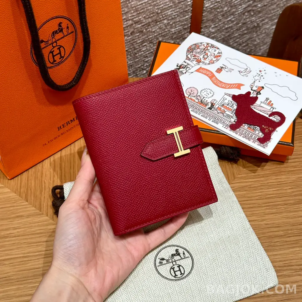 에르메스 Hermes 베안 컴팩트 지갑 앱송 금장 상세 이미지